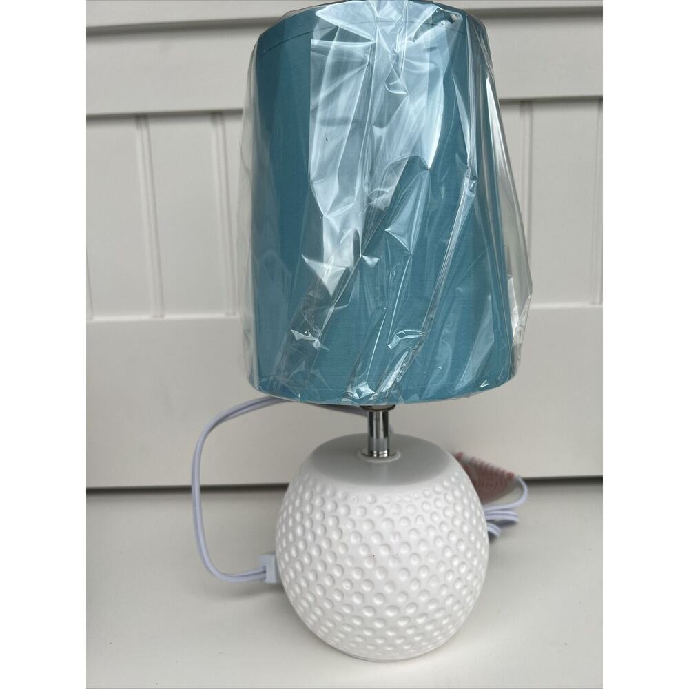 Simple Designs Studded Texture Ceramic Table Lamp Blue